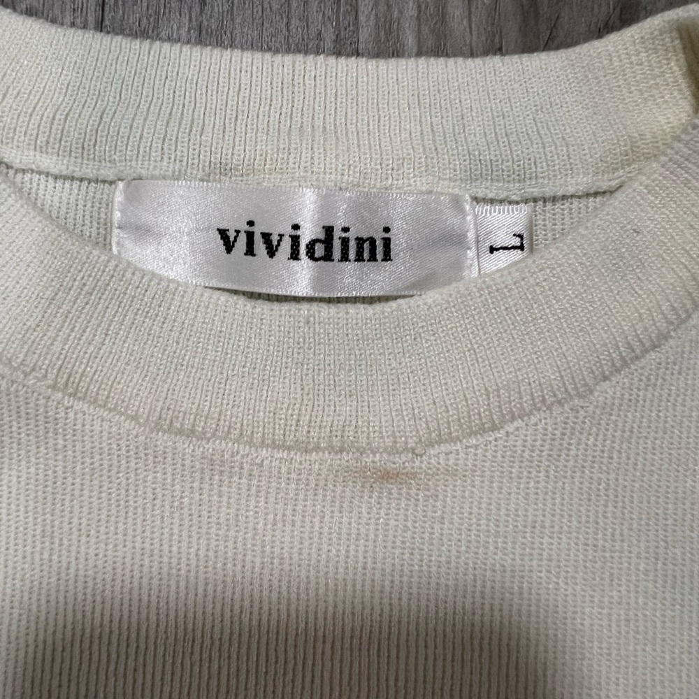 ❌SOLD❌White Vividini Crop Top - Picture 2 of 3